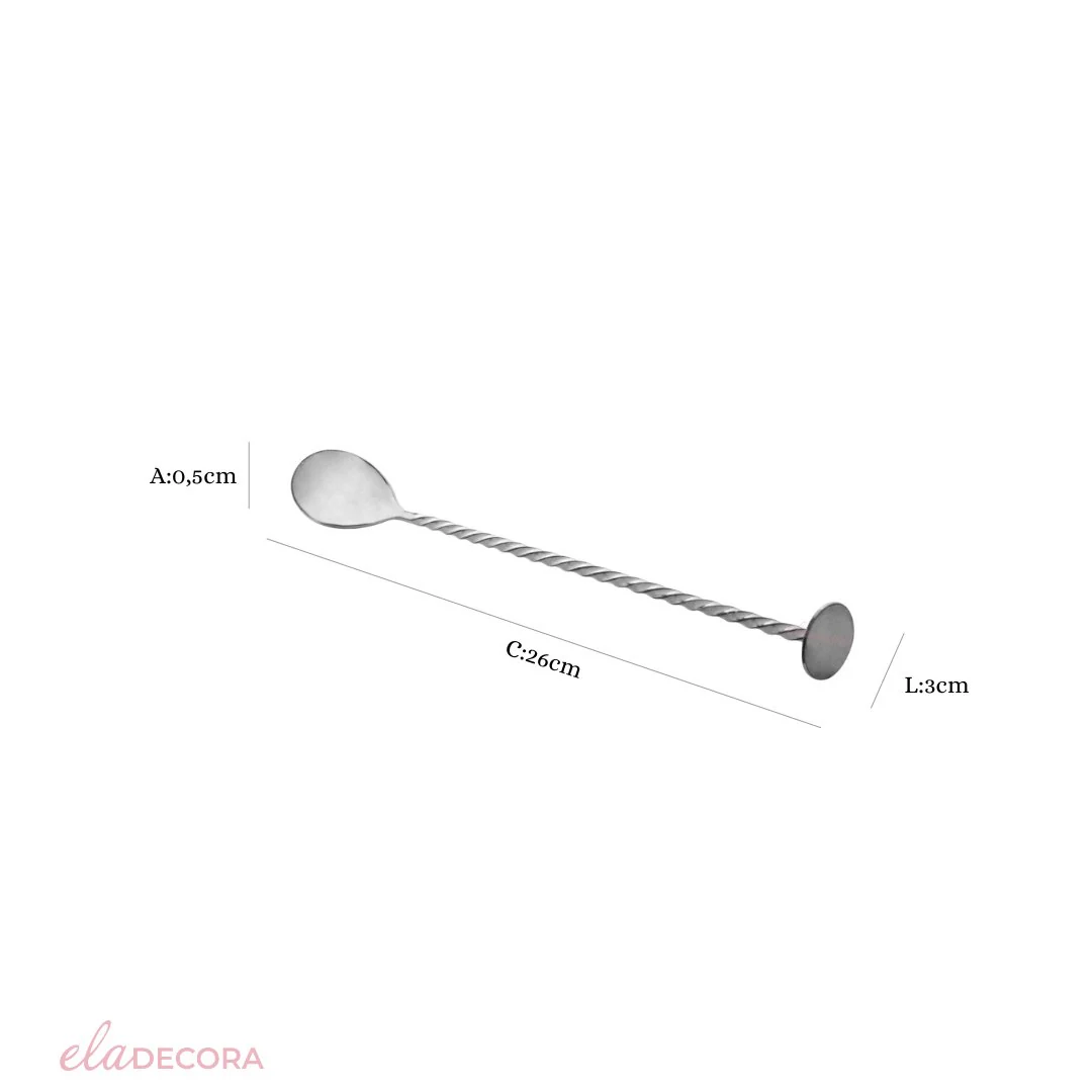 Colher Bailarina de Aço Inox Tress Prateada 26cm - Image 8