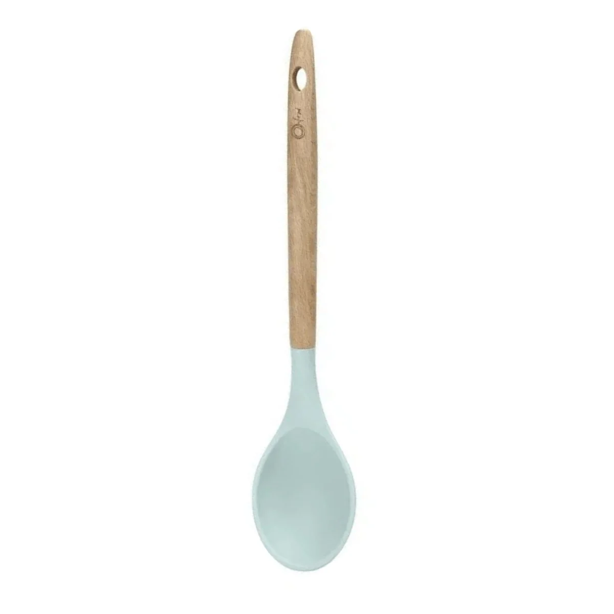 Colher de Silicone com Cabo de Madeira  Water Blue - 32,5 cm