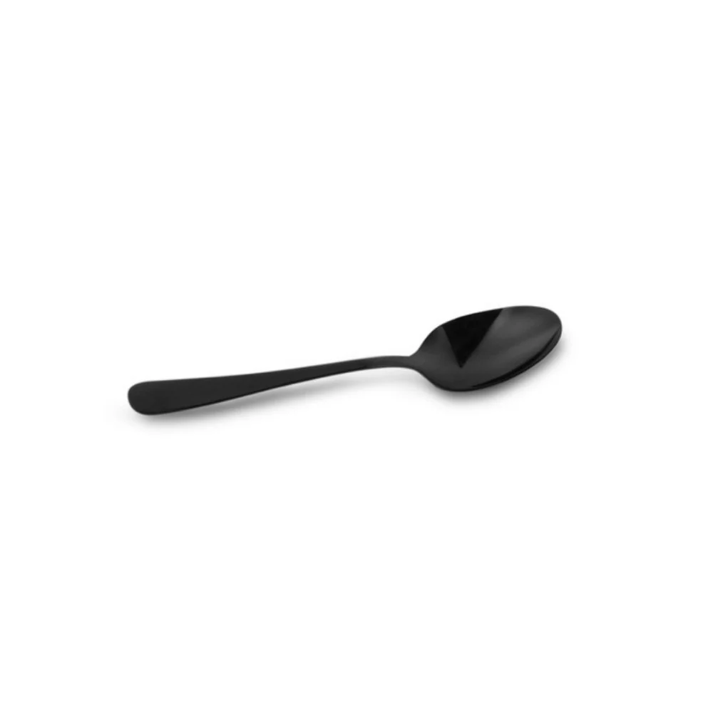 Colher De Sobremesa Mesa Posta Ônix Aço Inox - 18 x 3,9 cm