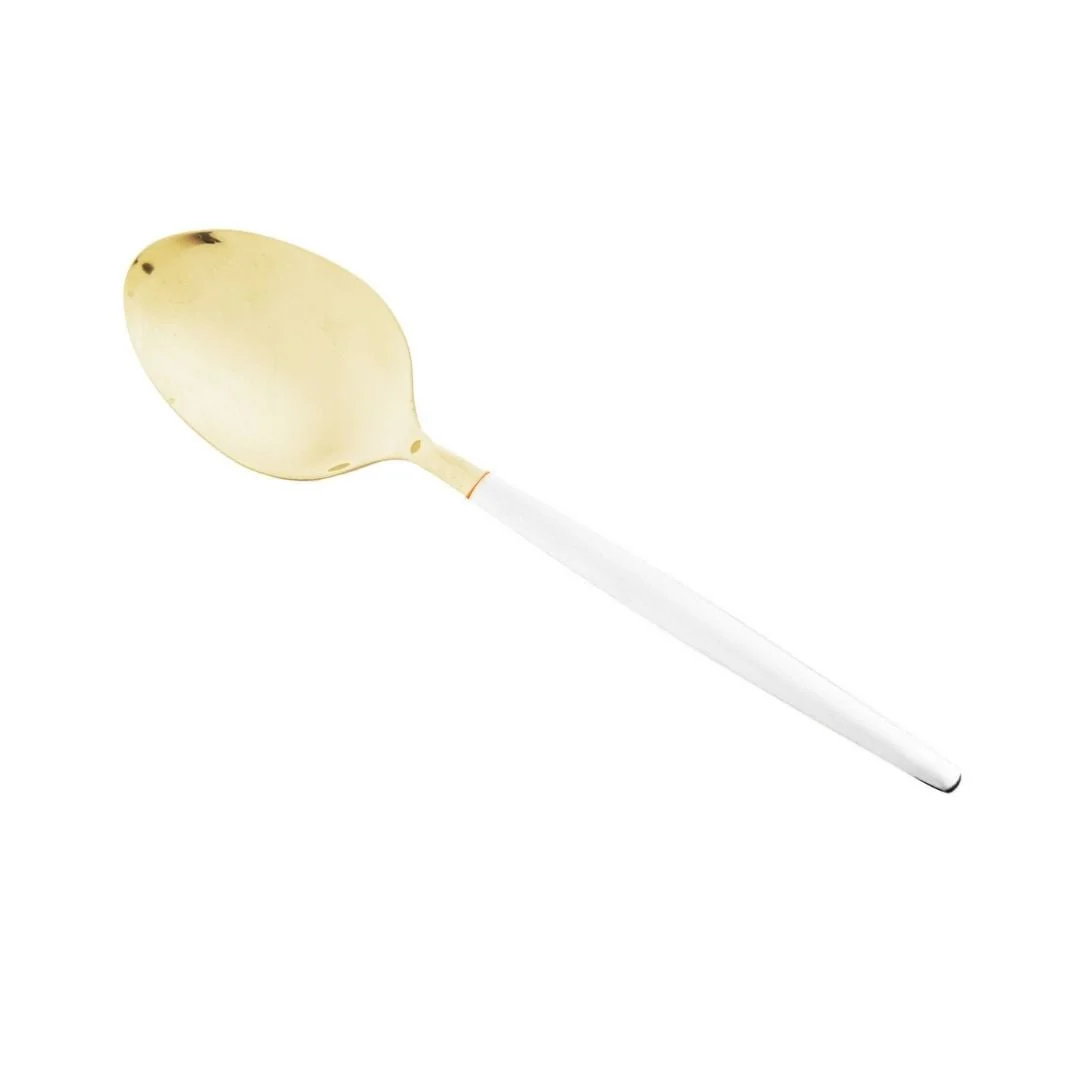 Colher para Servir Aço Inox Opera Champanhe e Branca 27cm