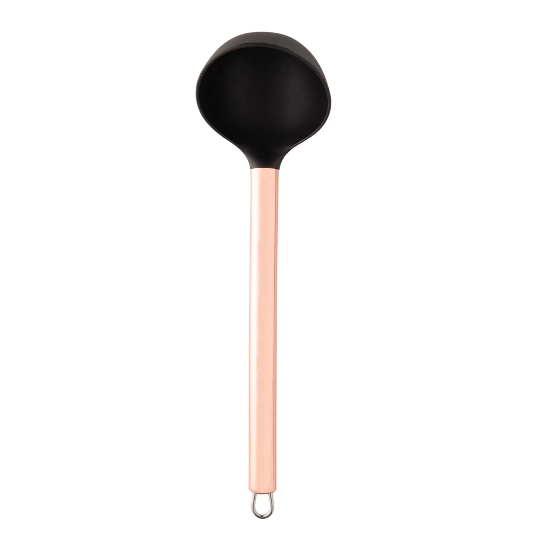 Concha de Nylon Preta com Cabo De Aço Inox Rose Gold 30cm