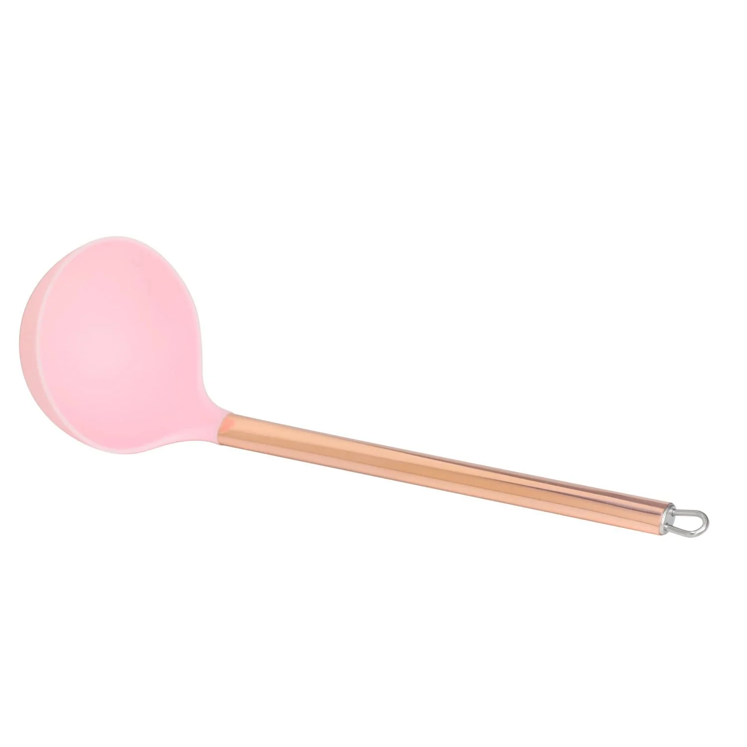 Concha De Nylon Rosa Com Cabo De Aço Inox Rose Gold - 30 cm
