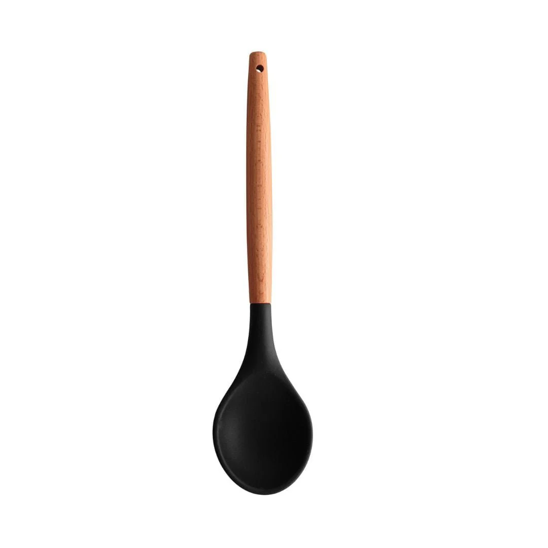Concha de Silicone com Cabo de Bambu Charmy Preta 31,5cm - Image 2