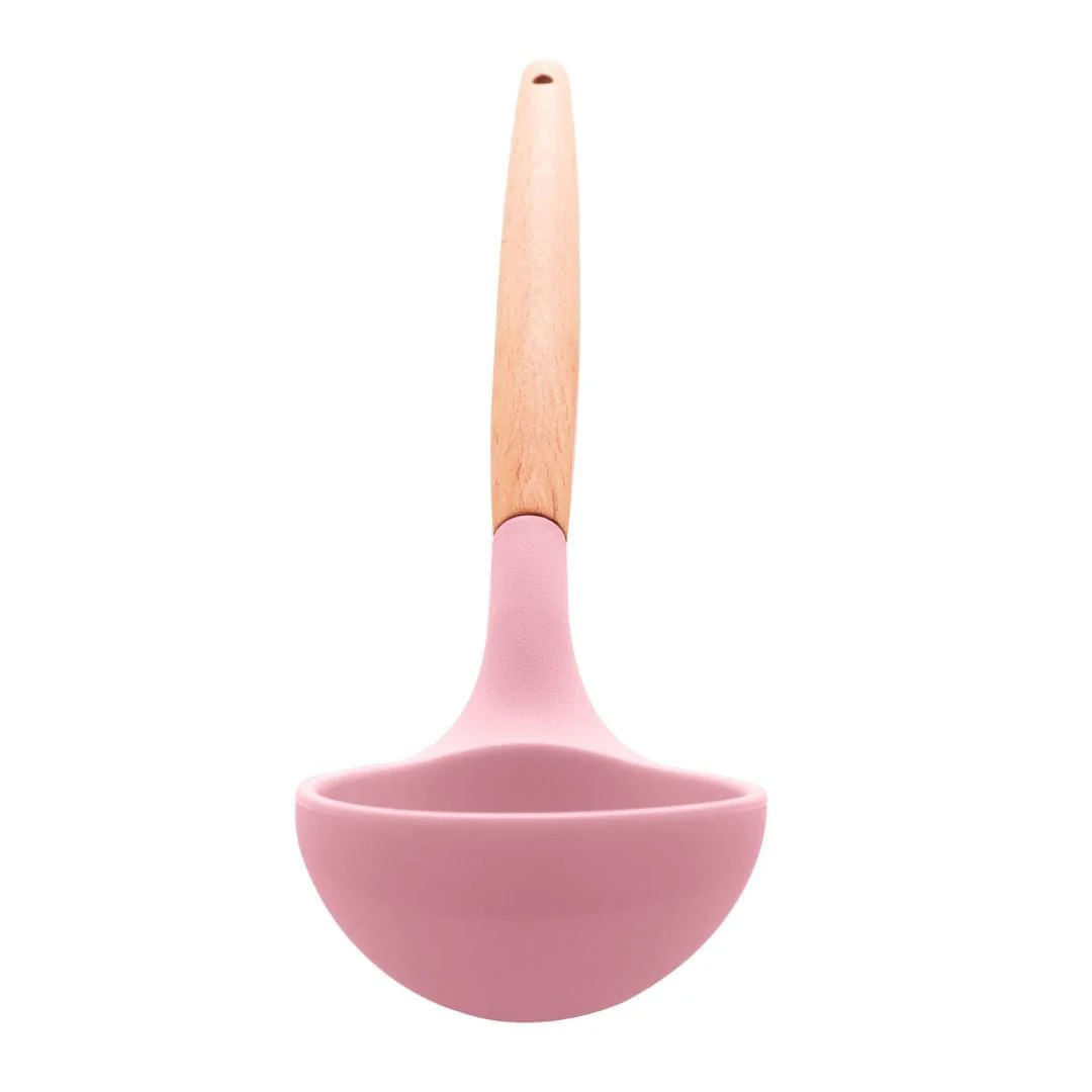 Concha de Silicone com Cabo de Bambu Charmy Rosa 31cm - Image 3