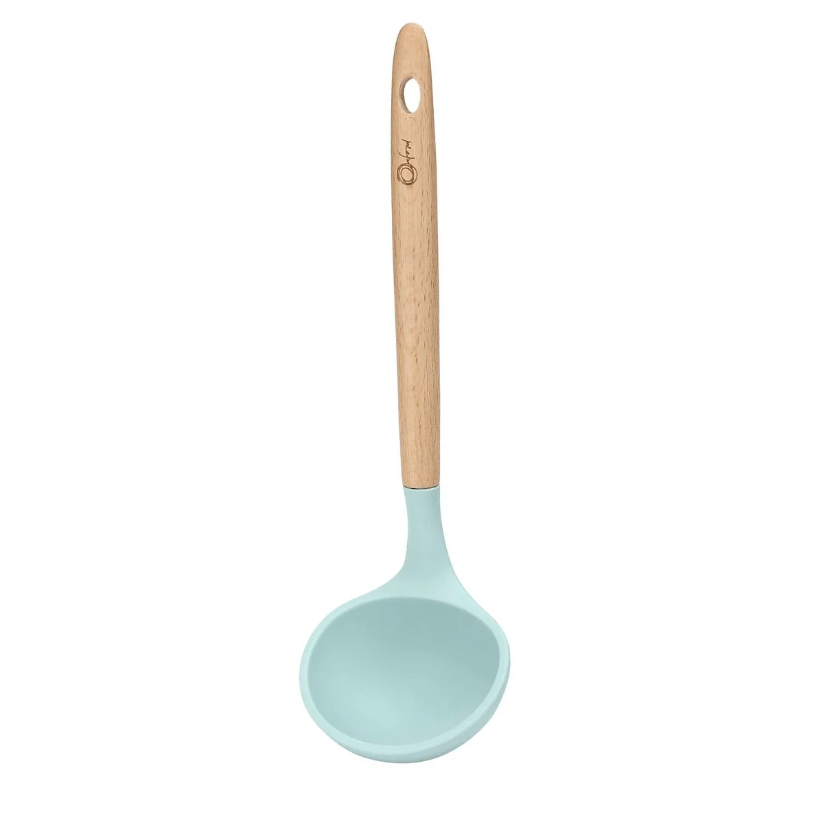 Concha de Silicone com Cabo de Madeira  Water Blue - 30cm