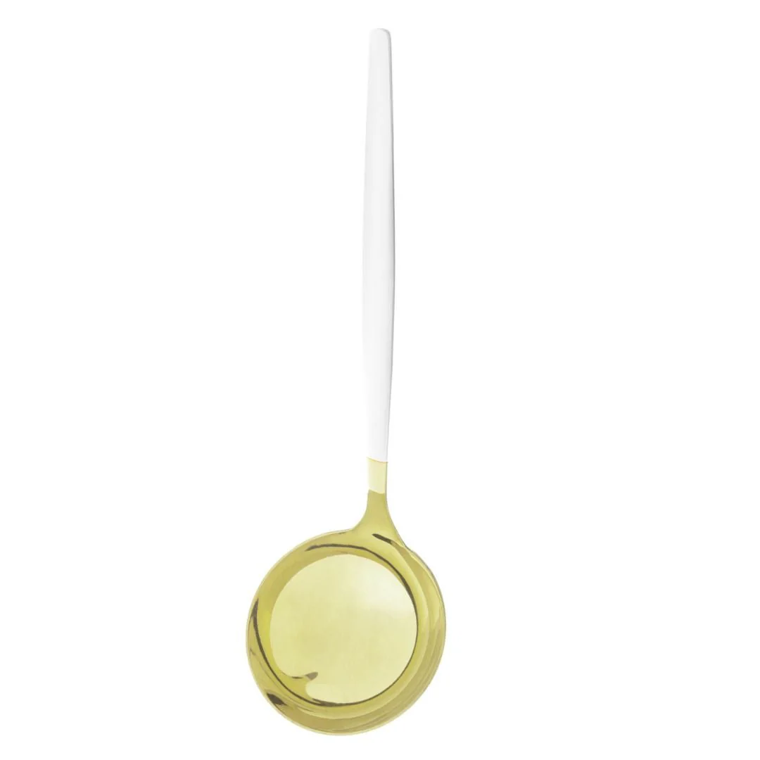 Concha Utensilios de Cozinha Aço Inox Opera Champanhe e Branca 24cm Elegante - Image 5