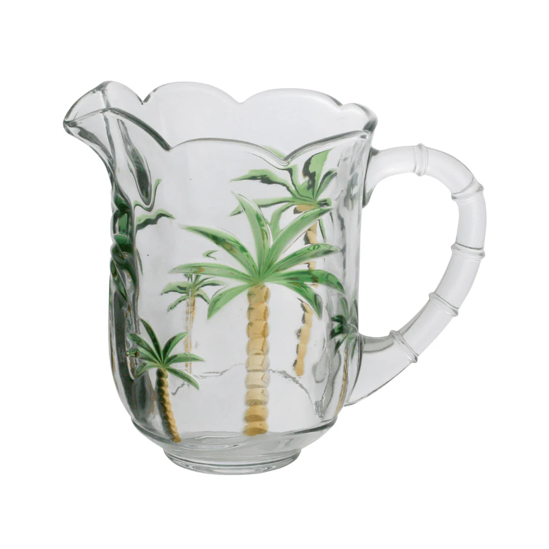Conjunto 1 Jarra e 6 Taças Cristal de Chumbo Palm Hand Painting - Image 9