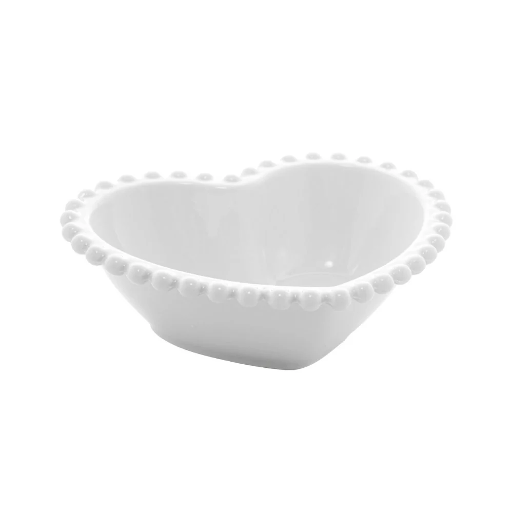 Conjunto 2 Bowls Porcelana Coração Beads Bolinha Branco - 15 cm - Image 4