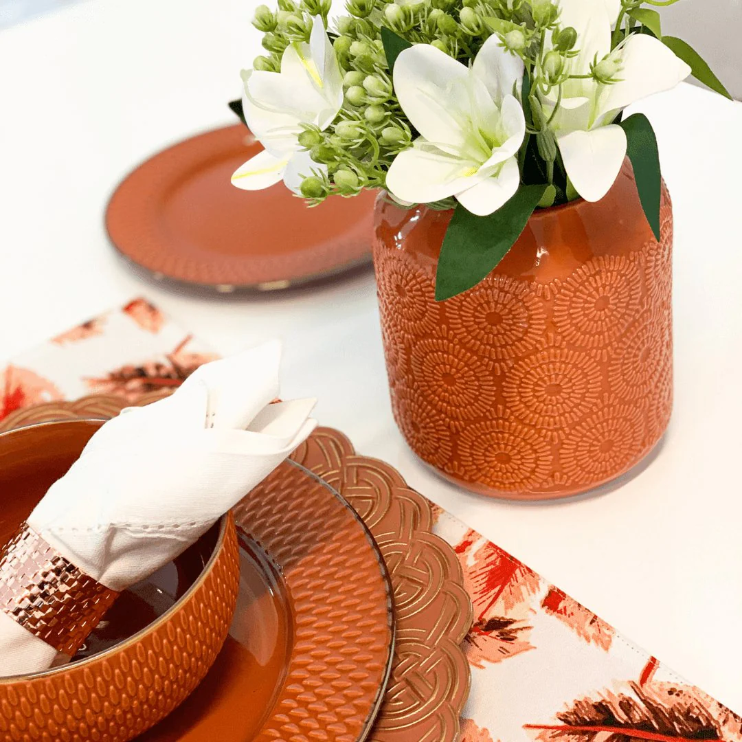 Conjunto 4 Anéis Para Guardanapos Metal Trançado Rose Gold - Image 4