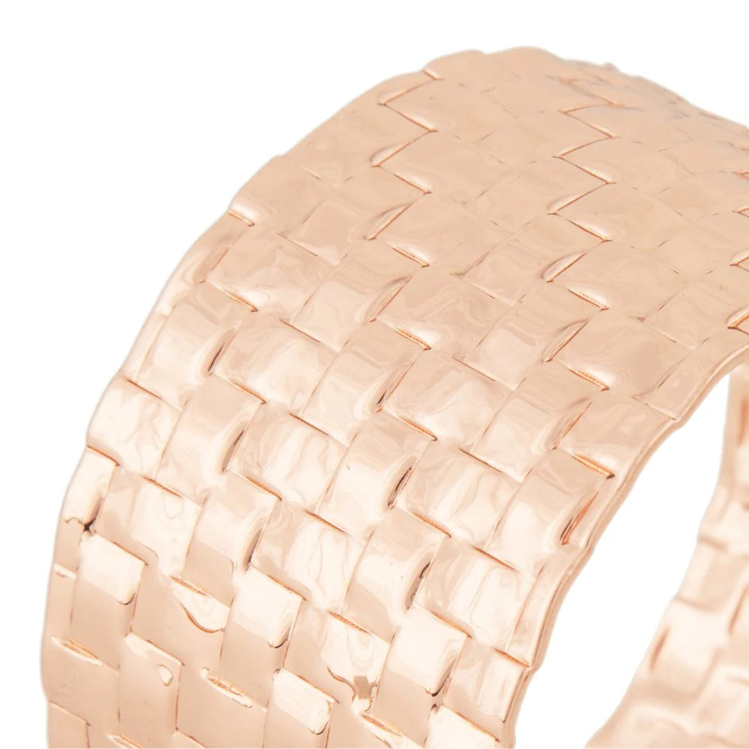 Conjunto 4 Anéis Para Guardanapos Metal Trançado Rose Gold - Image 6