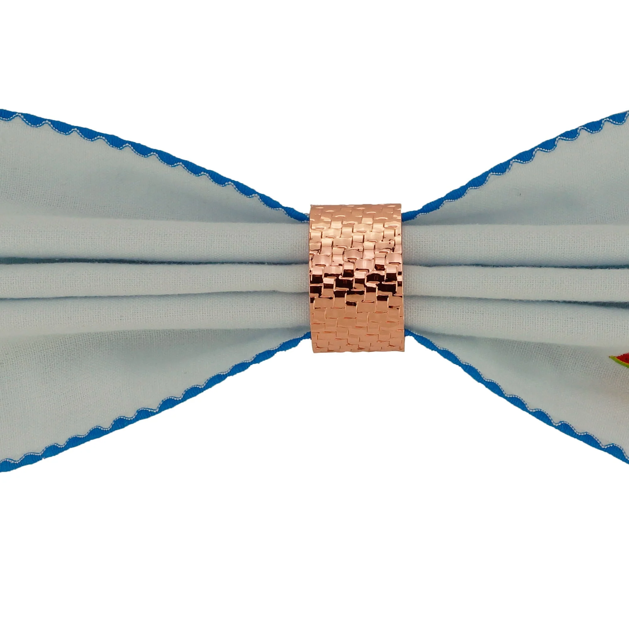 Conjunto 4 Anéis Para Guardanapos Metal Trançado Rose Gold - Image 7