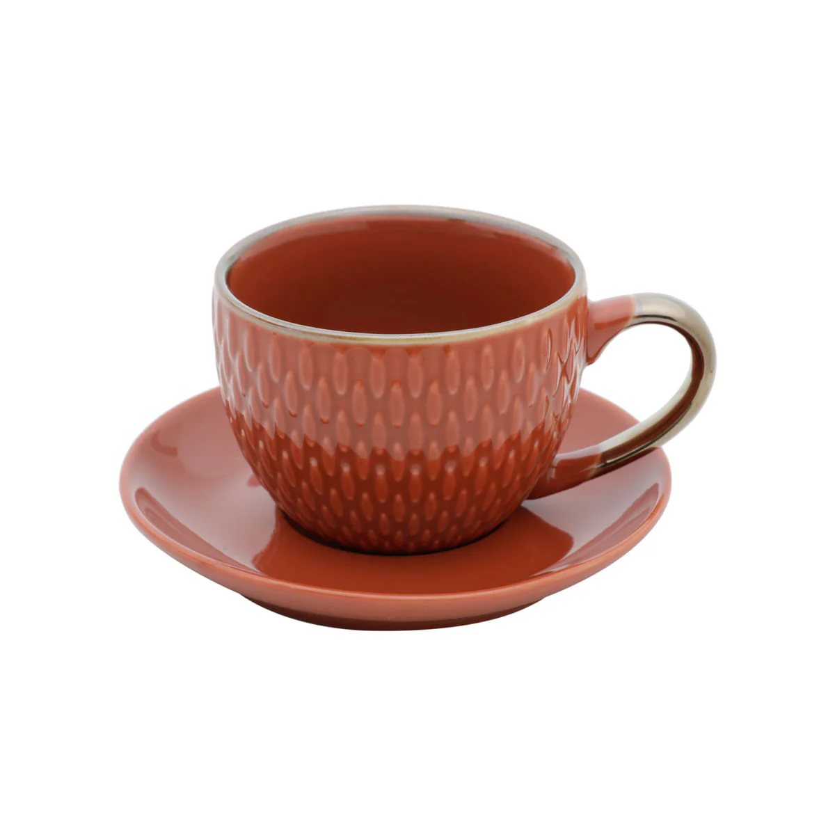 Conjunto 4 Xícaras Porcelana Para Café Com Pires Laranja Drops - 90ml - Image 2