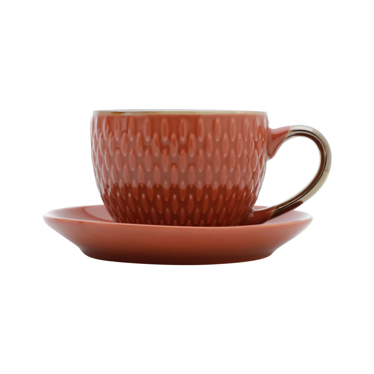 Conjunto 4 Xícaras Porcelana Para Café Com Pires Laranja Drops - 90ml - Image 4