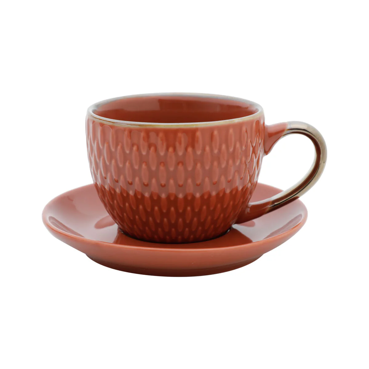 Conjunto 4 Xícaras Porcelana Para Café Com Pires Laranja Drops - 90ml - Image 5