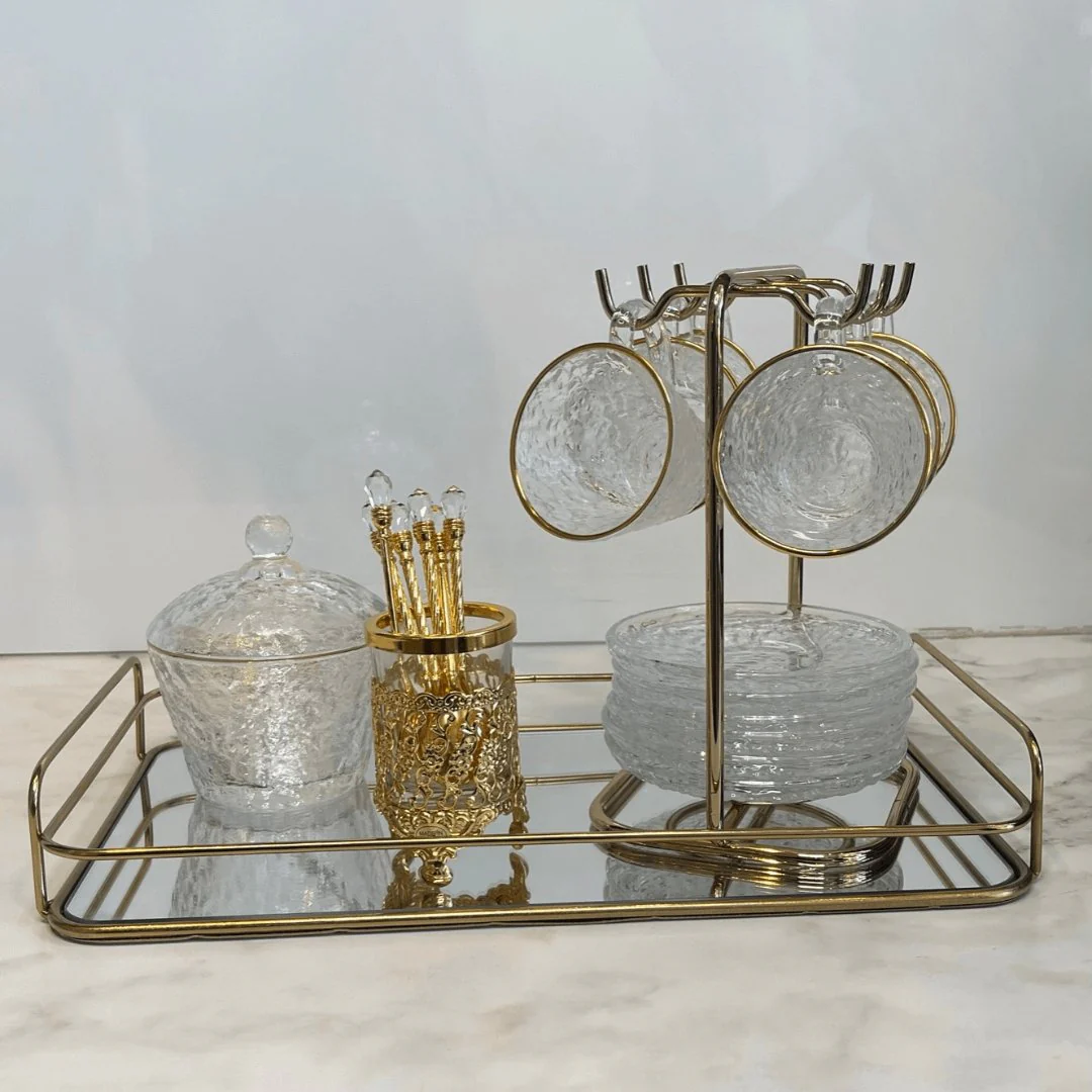 Conjunto 6 Colheres Com Suporte De Zamac Dourada 14cm - Image 3