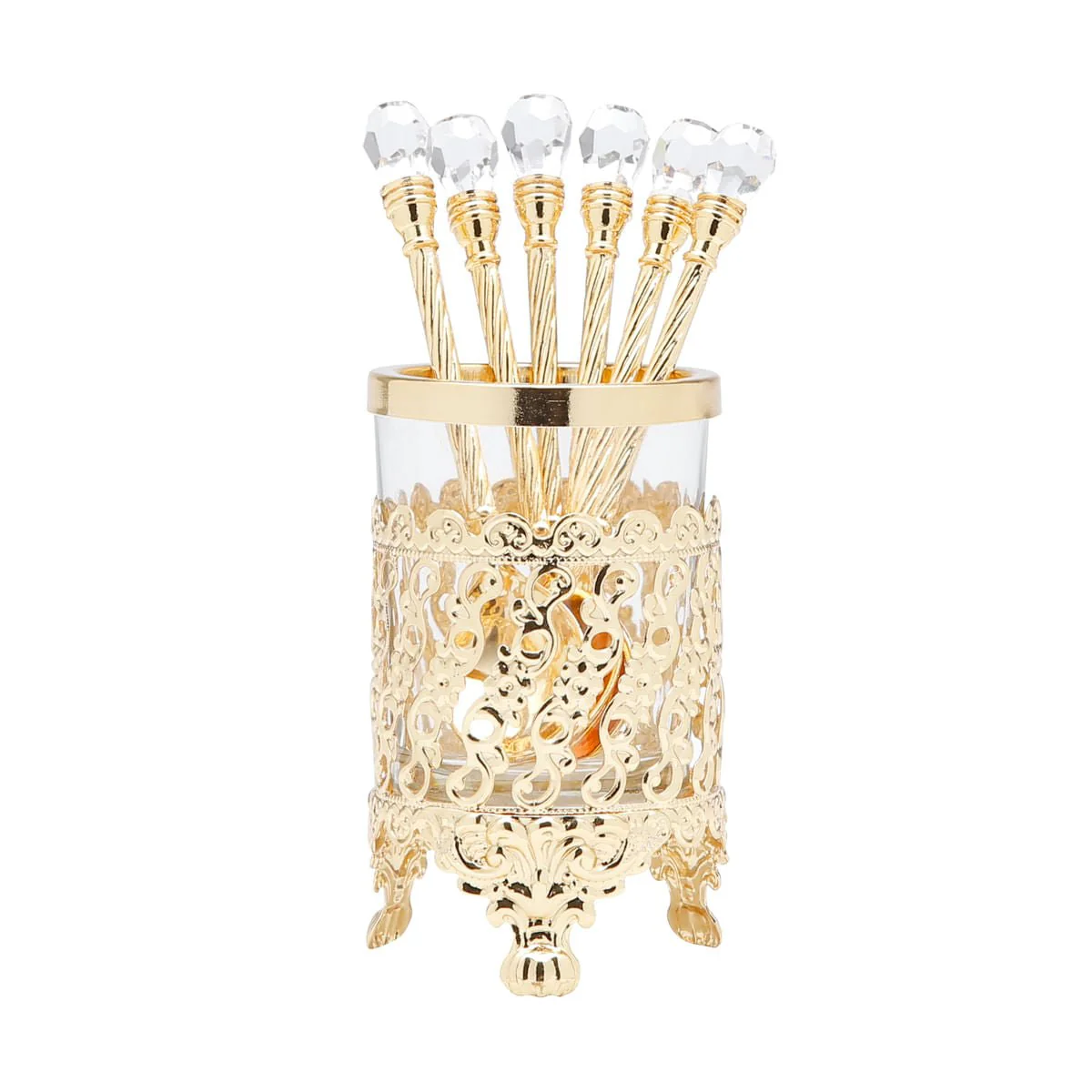 Conjunto 6 Colheres Com Suporte De Zamac Dourada 14cm - Image 5