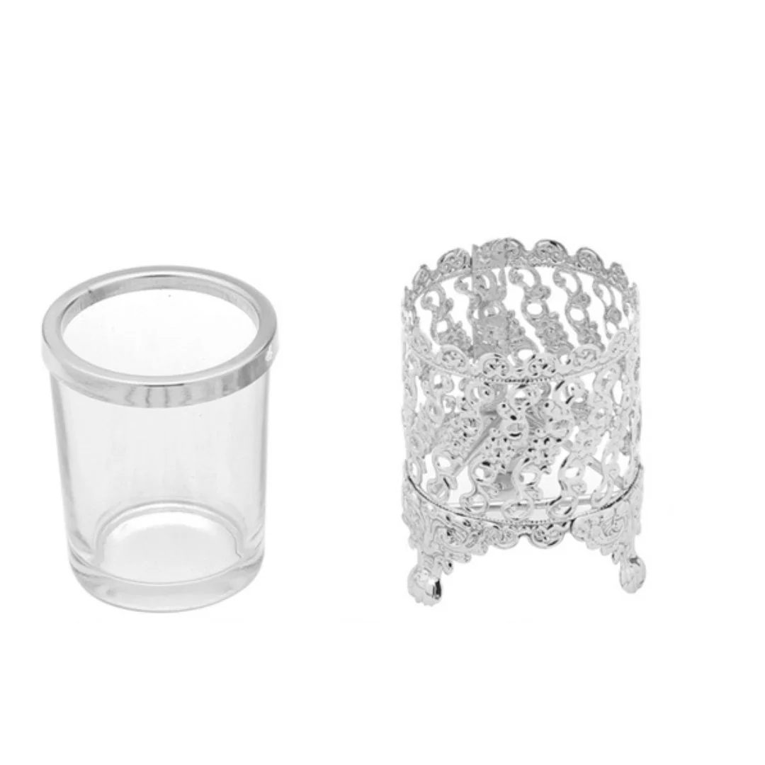 Conjunto 6 Colheres Com Suporte De Zamac Niquelado Crystal 14cm - Image 8