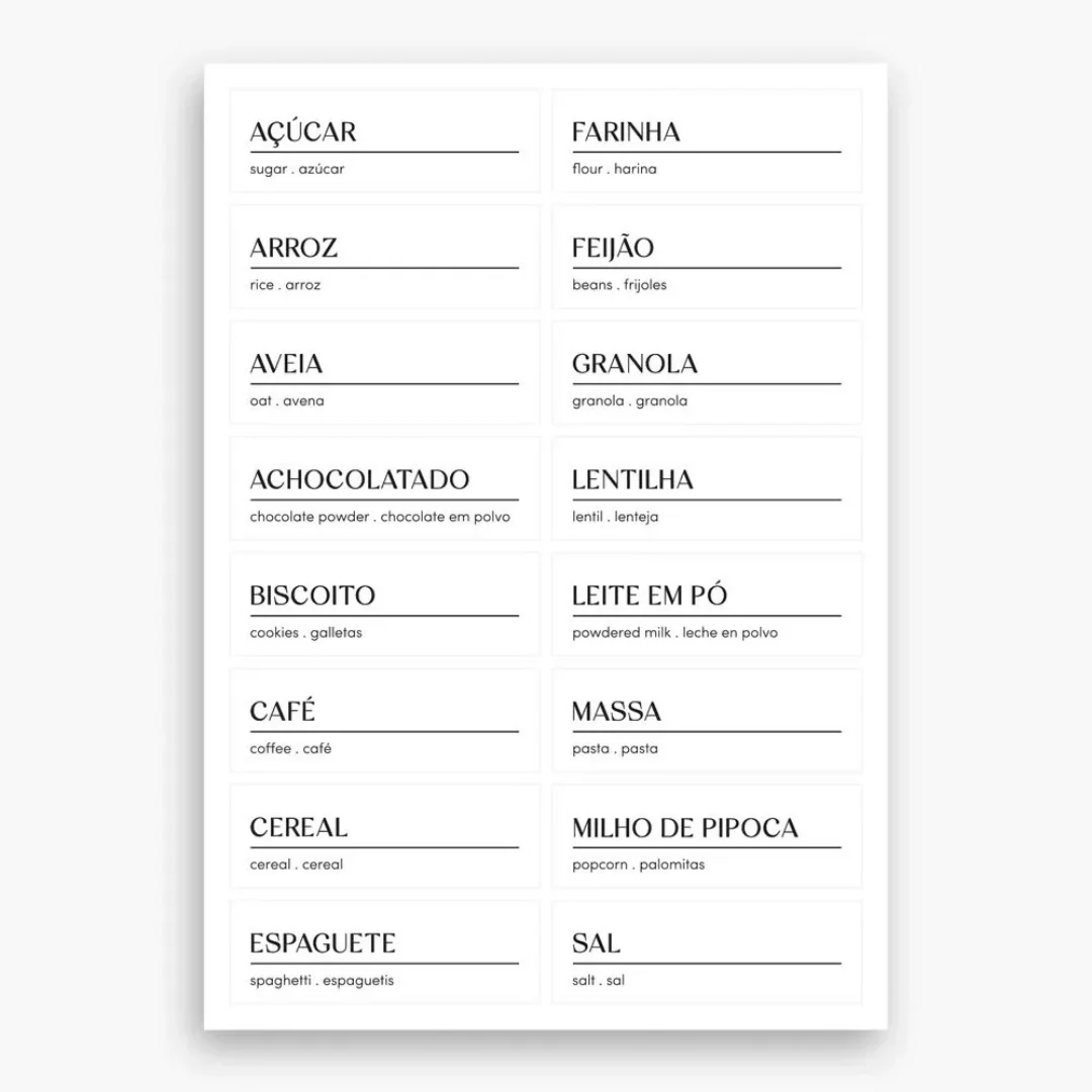 Conjunto de Etiquetas Adesivas para Temperos, Mantimentos e Despensa 3 Peças - Image 4