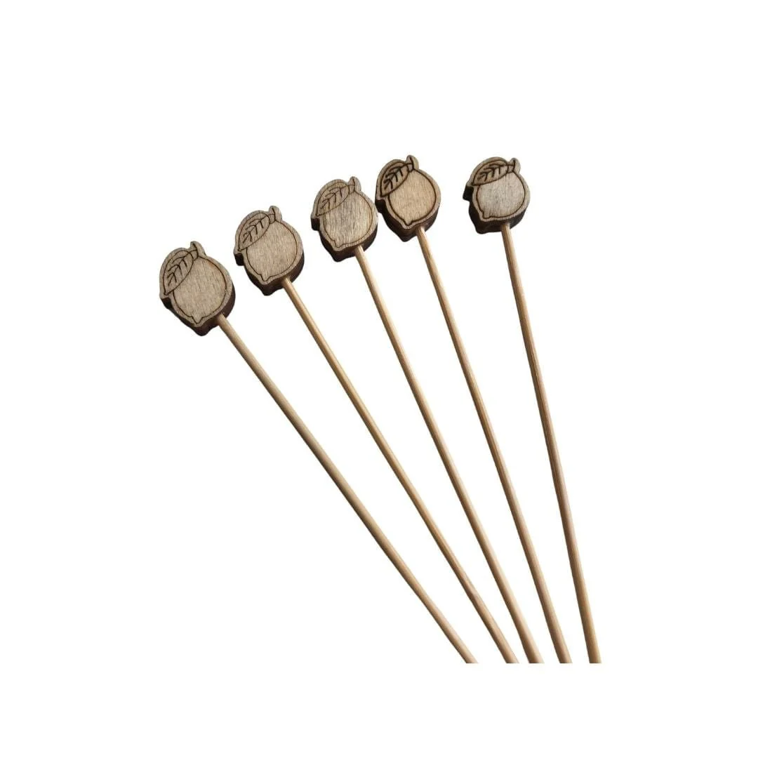 Conjunto de Palitos de Madeira Petiscos Frutas com 10 peças 10cm - Image 3