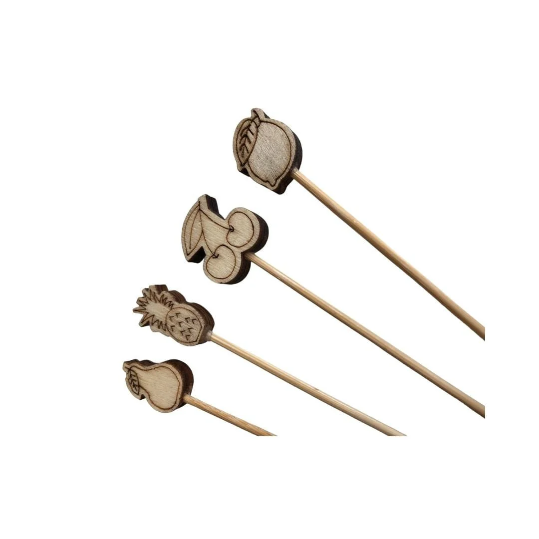 Conjunto de Palitos de Madeira Petiscos Frutas com 10 peças 10cm - Image 5