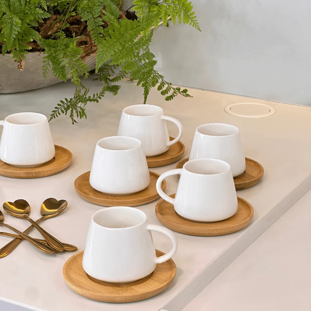 Conjunto de Xicaras para Café com Pires e Suporte Oasis 7 Peças - Image 3