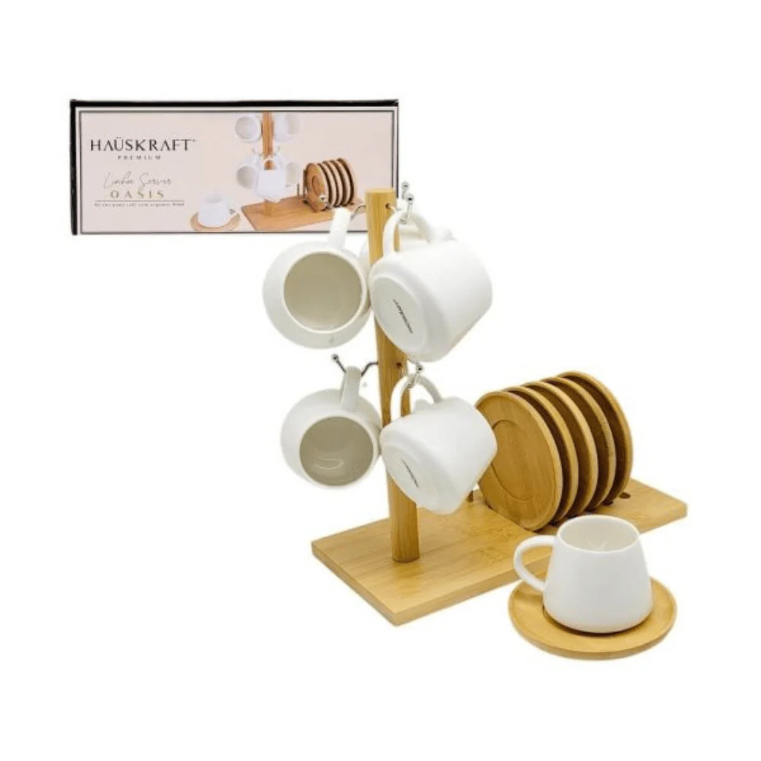 Conjunto de Xicaras para Café com Pires e Suporte Oasis 7 Peças - Image 9