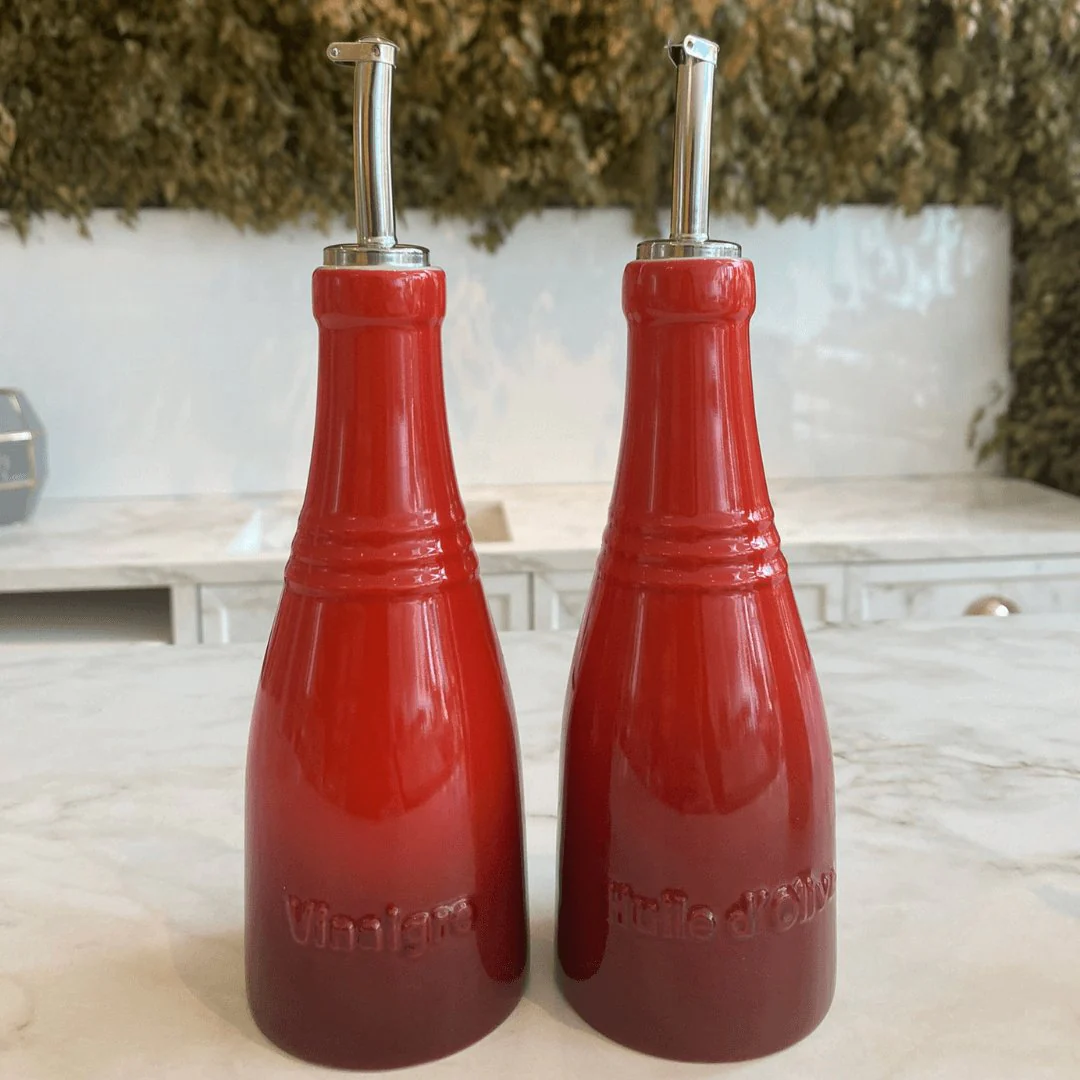 Conjunto Galheteiro Porta Óleo, Azeite e Vinagre Vermelho Le Creuset - Image 2