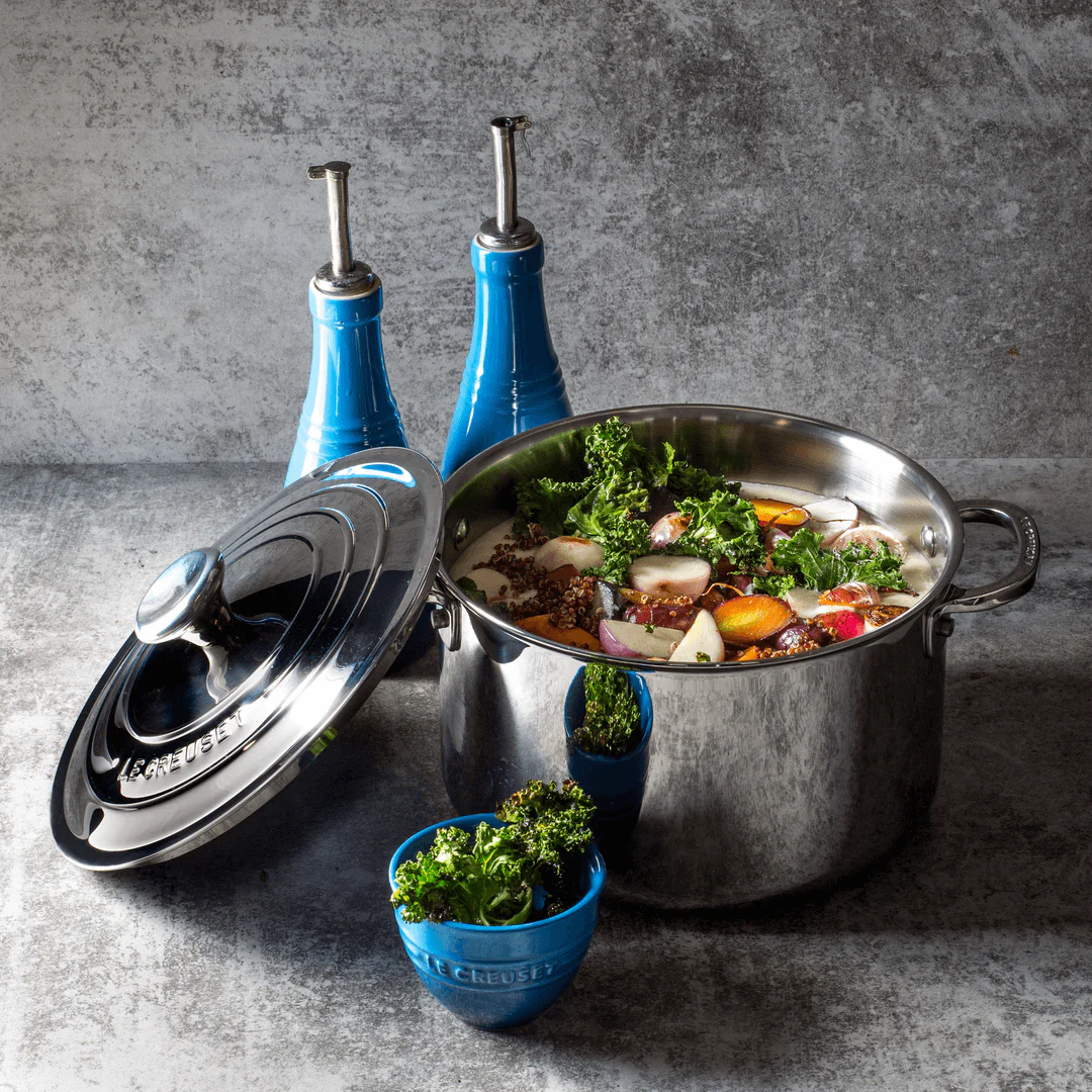 Conjunto Galheteiro Porta Óleo Azeite e Vinagre Azul Marseille Le Creuset - Image 2