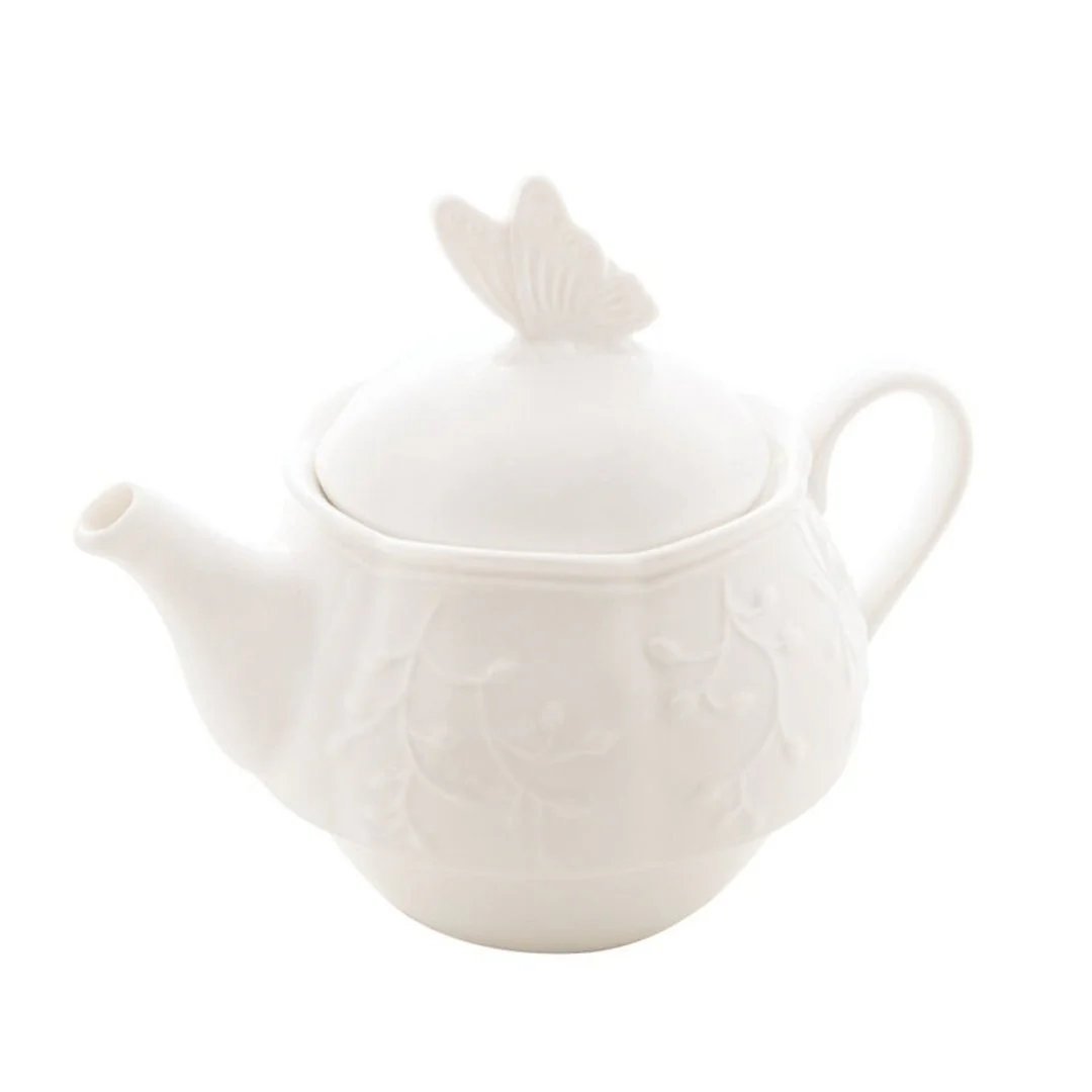 Conjunto para Chá 3 Peças de Porcelana New Bone Butterfly Flower - Image 5