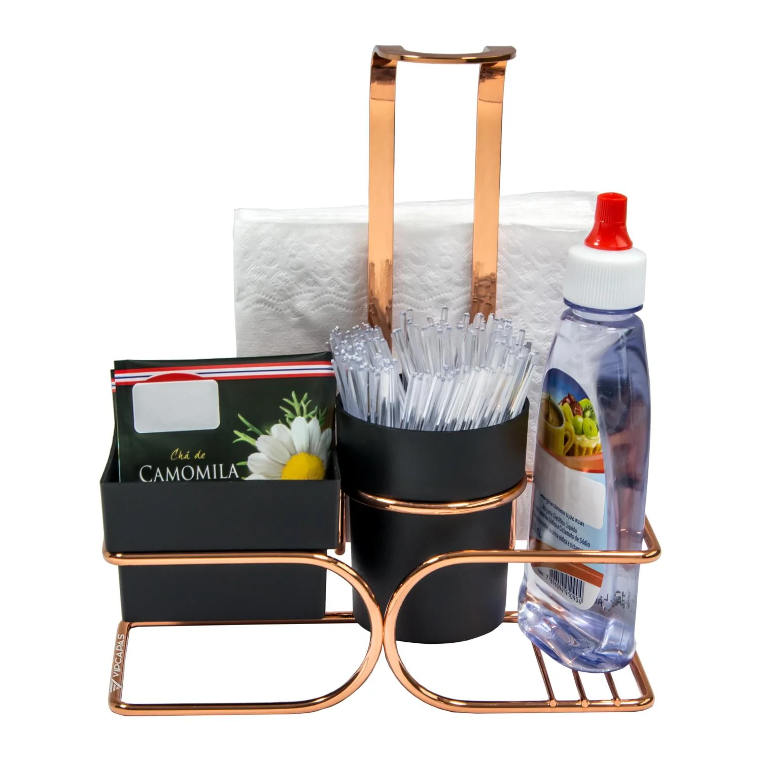 Conjunto para Chá Café Adoçante e Guardanapo Preto e Rose Gold - Image 5