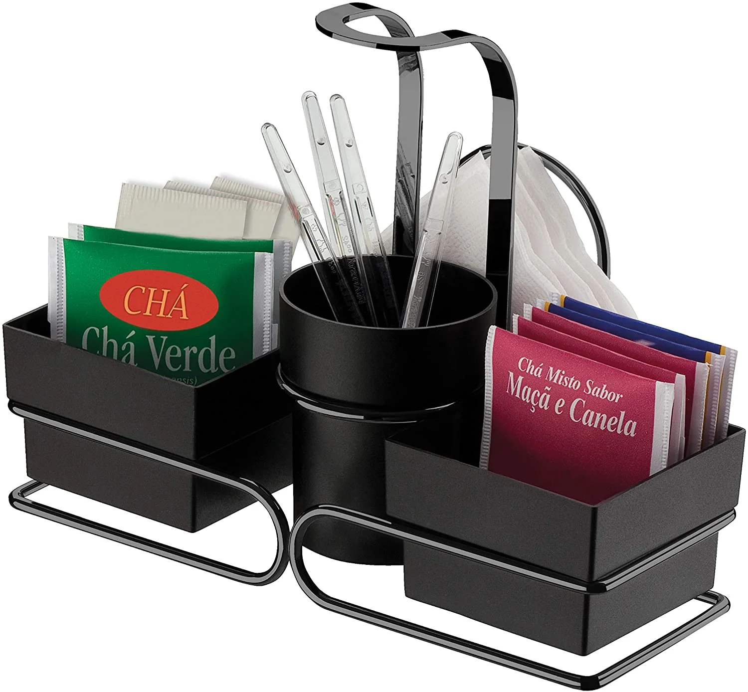 Conjunto para Chá Café Porta Sachês Mexedor Ônix 3 em 1 - Image 4