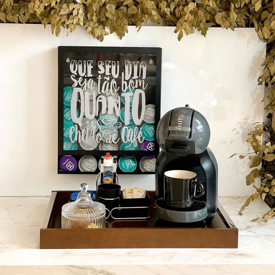 Conjunto para Chá Café Porta Sachês Açúcar Guardanapos Com Alça Preto - Image 2