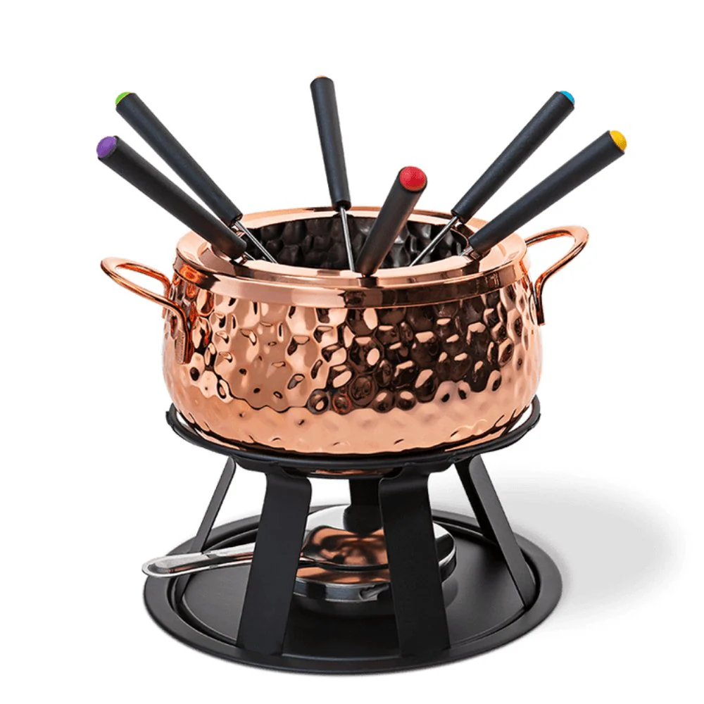 Conjunto Para Fondue 11 peças Rose Gold Martelado Luxo - Image 6