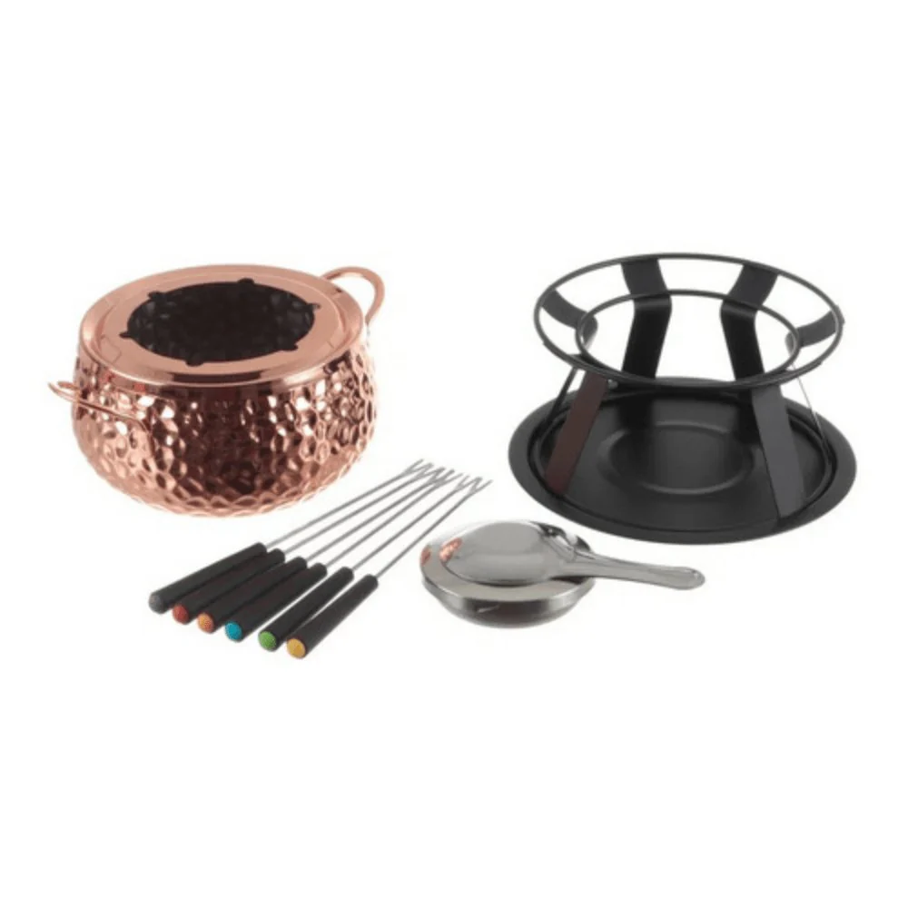 Conjunto Para Fondue 11 peças Rose Gold Martelado Luxo - Image 8