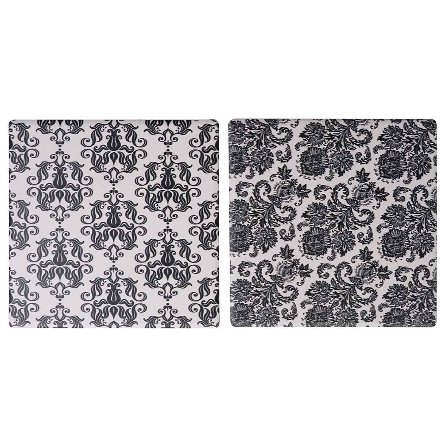 Conjunto Porta Copos de Cerâmica Preto e Branco 4 Peças - Image 2