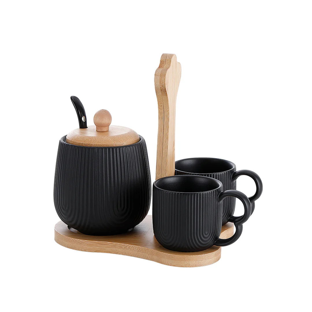 Conjunto Suporte, Xícara e Açucareiro Oasis Preto 4 Peças - Image 2