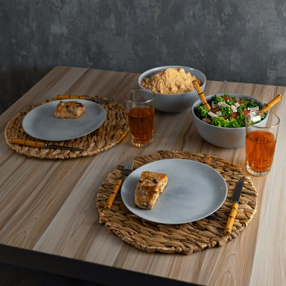 Conjunto Utensílios Para Servir Aço Inox Com Cabo Bambu Luxo 21cm - 2 Peças - Image 2