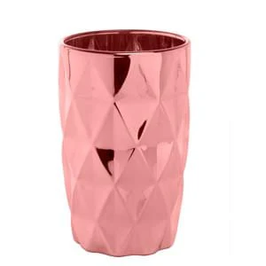 Copo Alto de Vidro Diamond Rose Gold 350ml