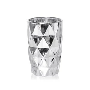 Copo Alto De Vidro  Diamond Prateado 350ml