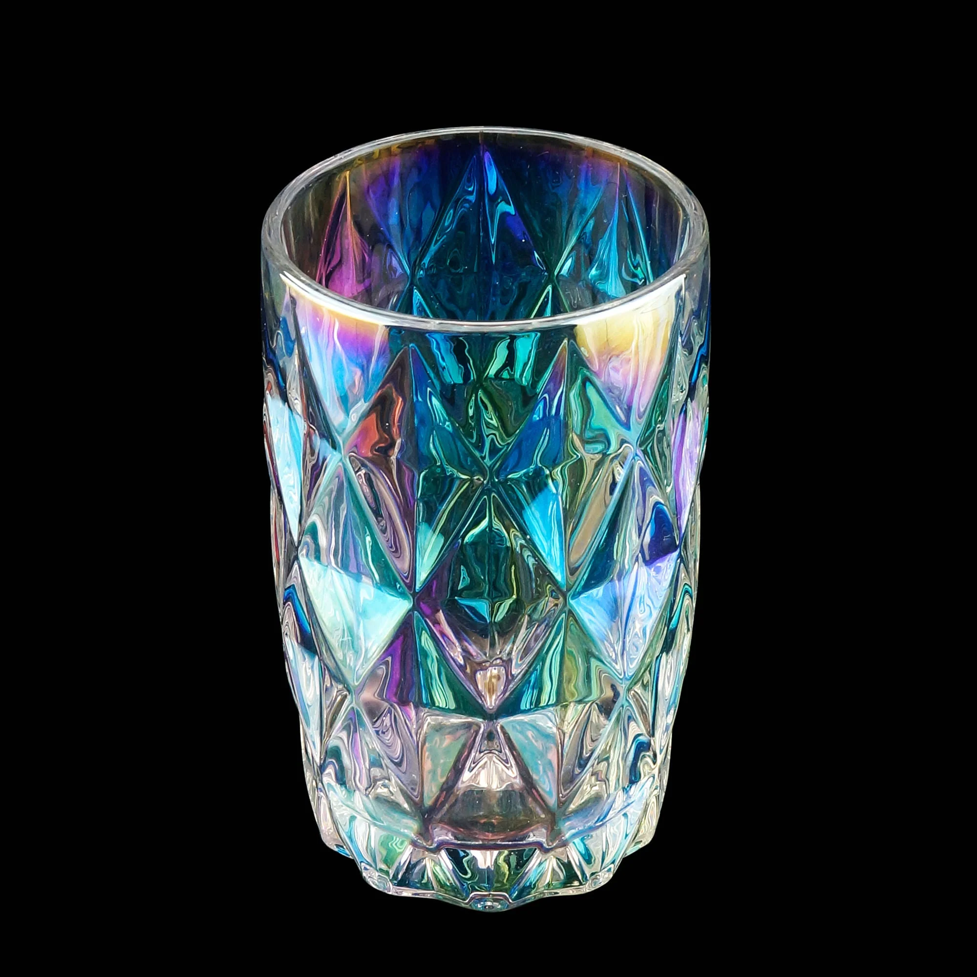 Copo Alto de Vidro Sodo-cálcico Diamond Rainbow Furta-cor - 350ml - Image 3