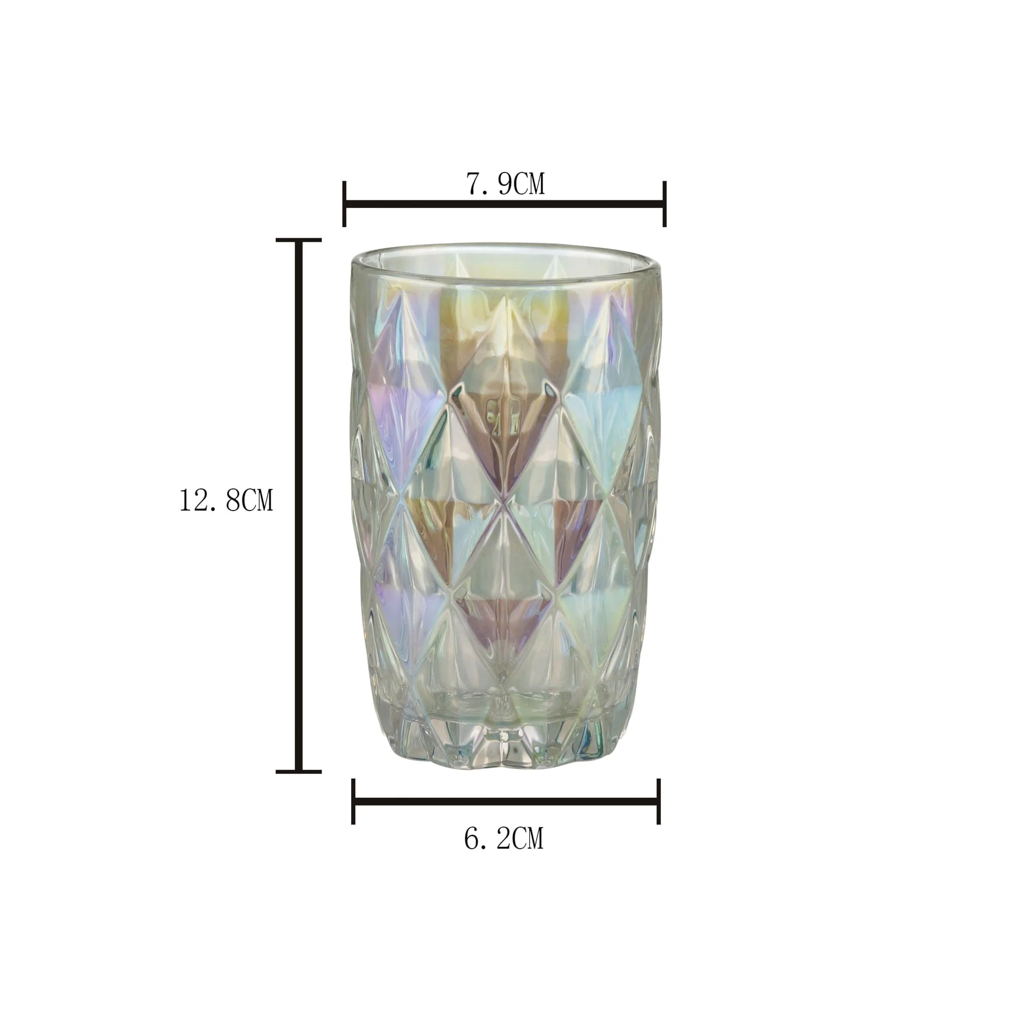 Copo Alto de Vidro Sodo-cálcico Diamond Rainbow Furta-cor - 350ml - Image 5