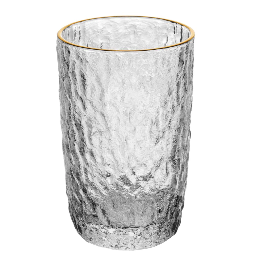 Copo Alto Petra Martelado em Cristal com Fio de Ouro 430ml - Image 7