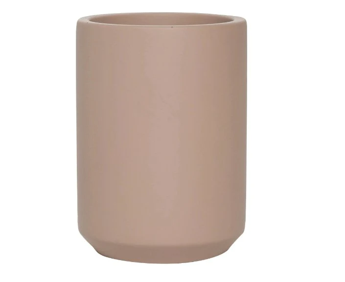 Copo Cachepot Porta Escova de Dente em Cimento Rosa 10,5cm