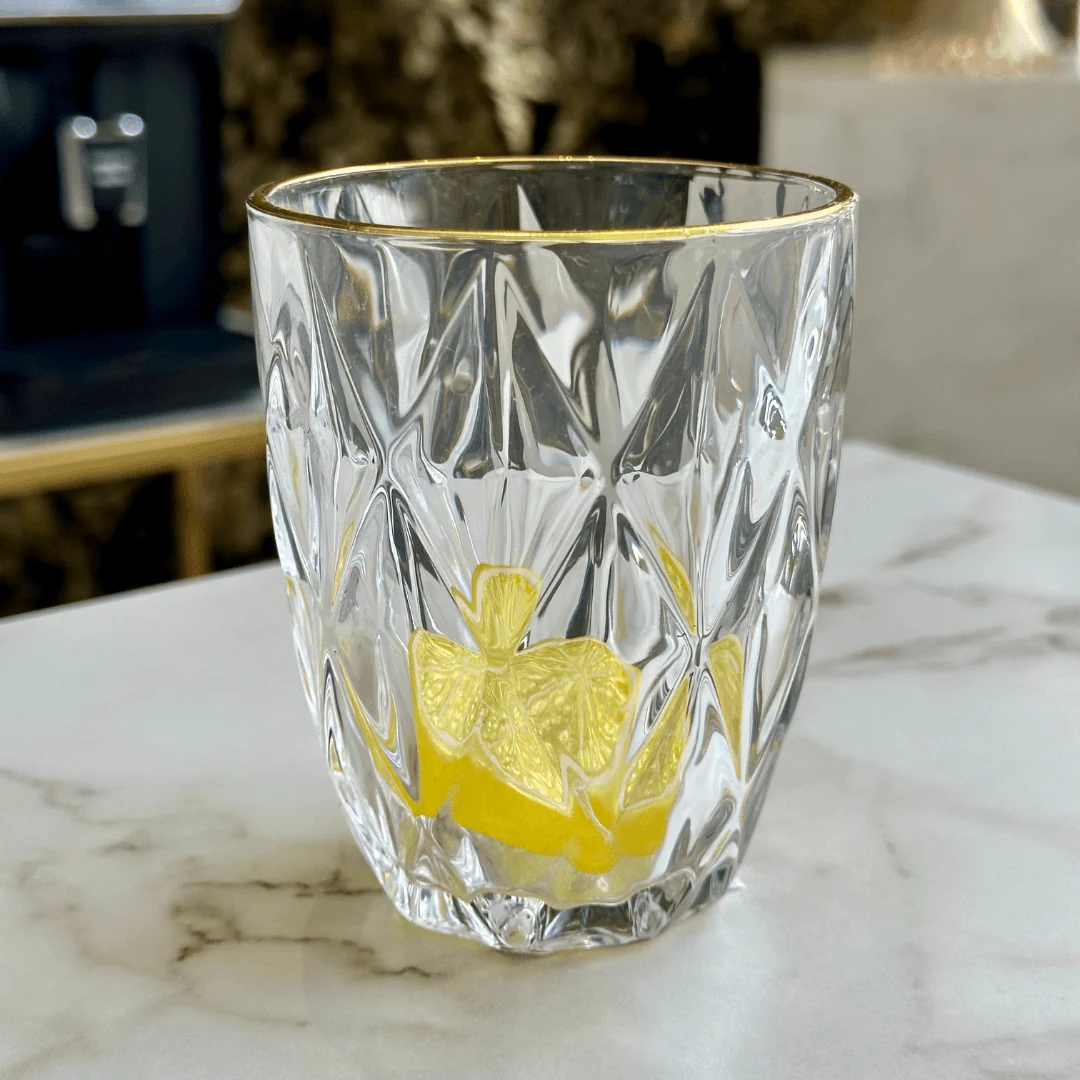 Copo de Vidro com Fio de Ouro Diamond 270ml - Image 3