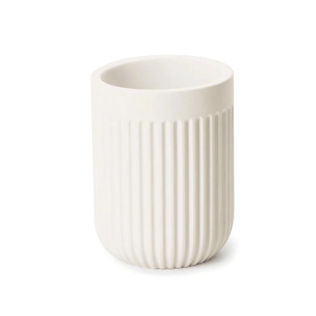 Copo Porta Escova Cimento Branco 10cm