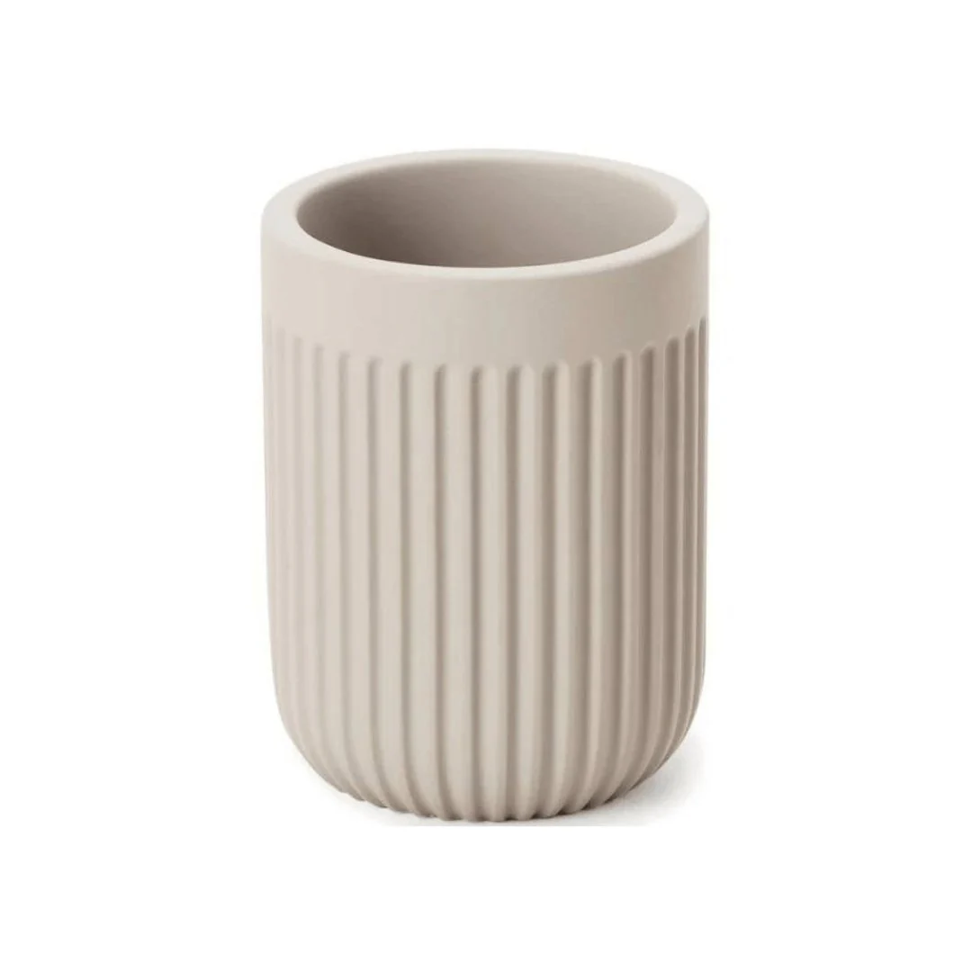 Copo Porta Escova Cimento Cinza 10cm