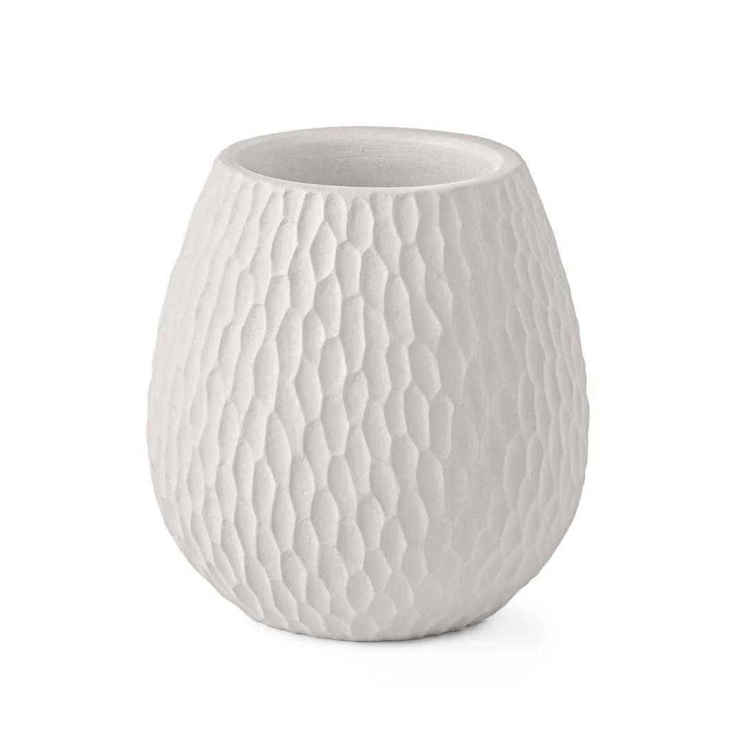 Copo Porta Escova Multiuso em Cimento Branco 9cm