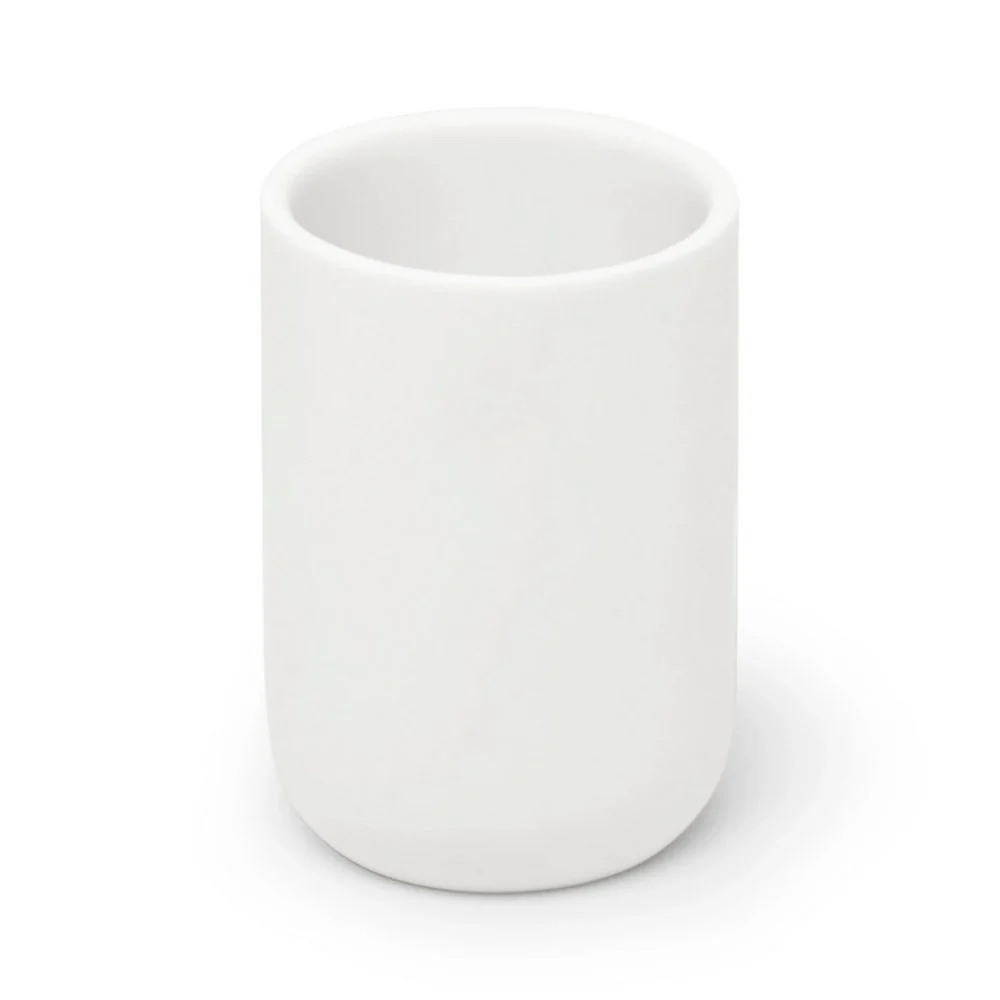 Copo Porta Escova de Dentes Junip Cerâmica Branco