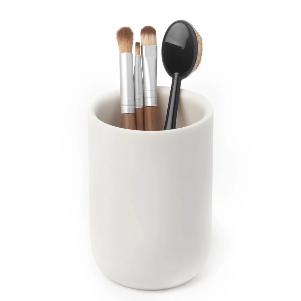 Copo Porta Escova de Dentes Junip Cerâmica Branco - Image 2