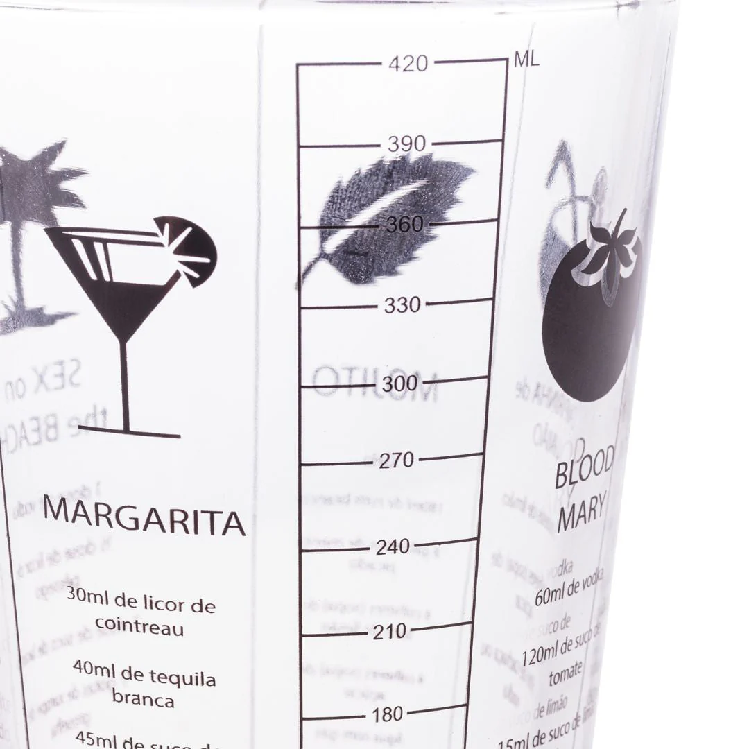 Coqueteleira Coimbra de Vidro com Tampa de Aço Inox Dourada 420ml - Image 3